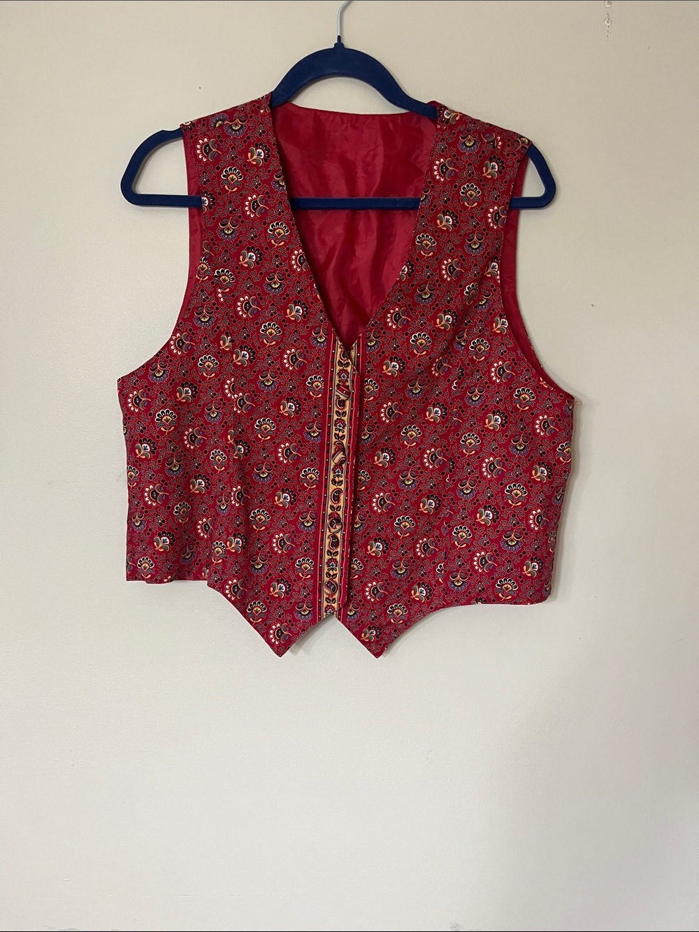 Red Paisley button up Vest